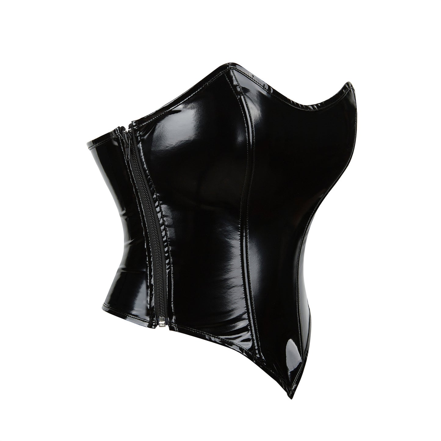 Black Leather Corset With Zipper