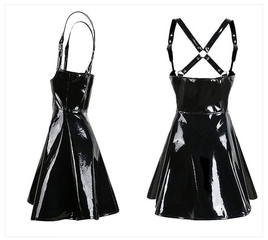 Gothic PVC Strap Dress