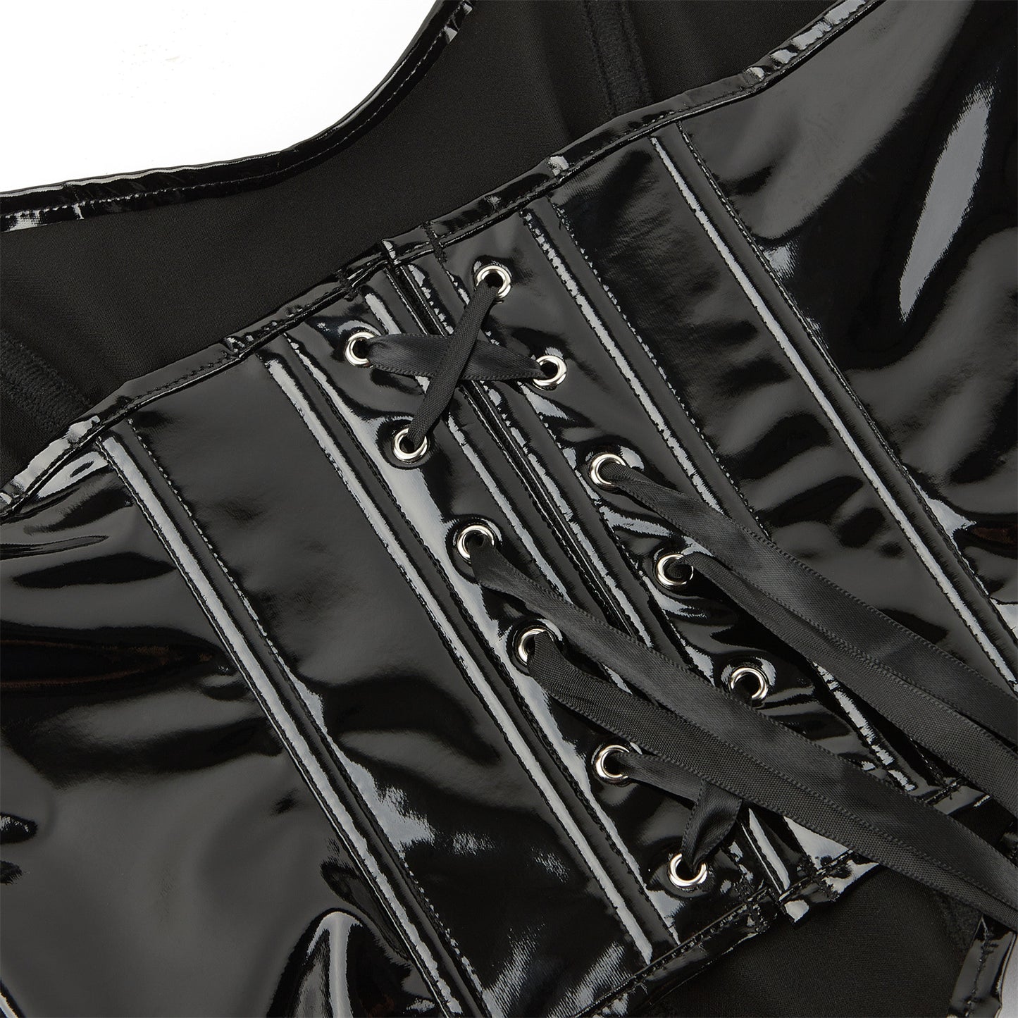 Black Leather Corset With Zipper