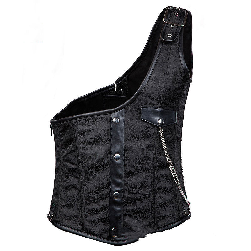 One-shoulder Corset with Chain