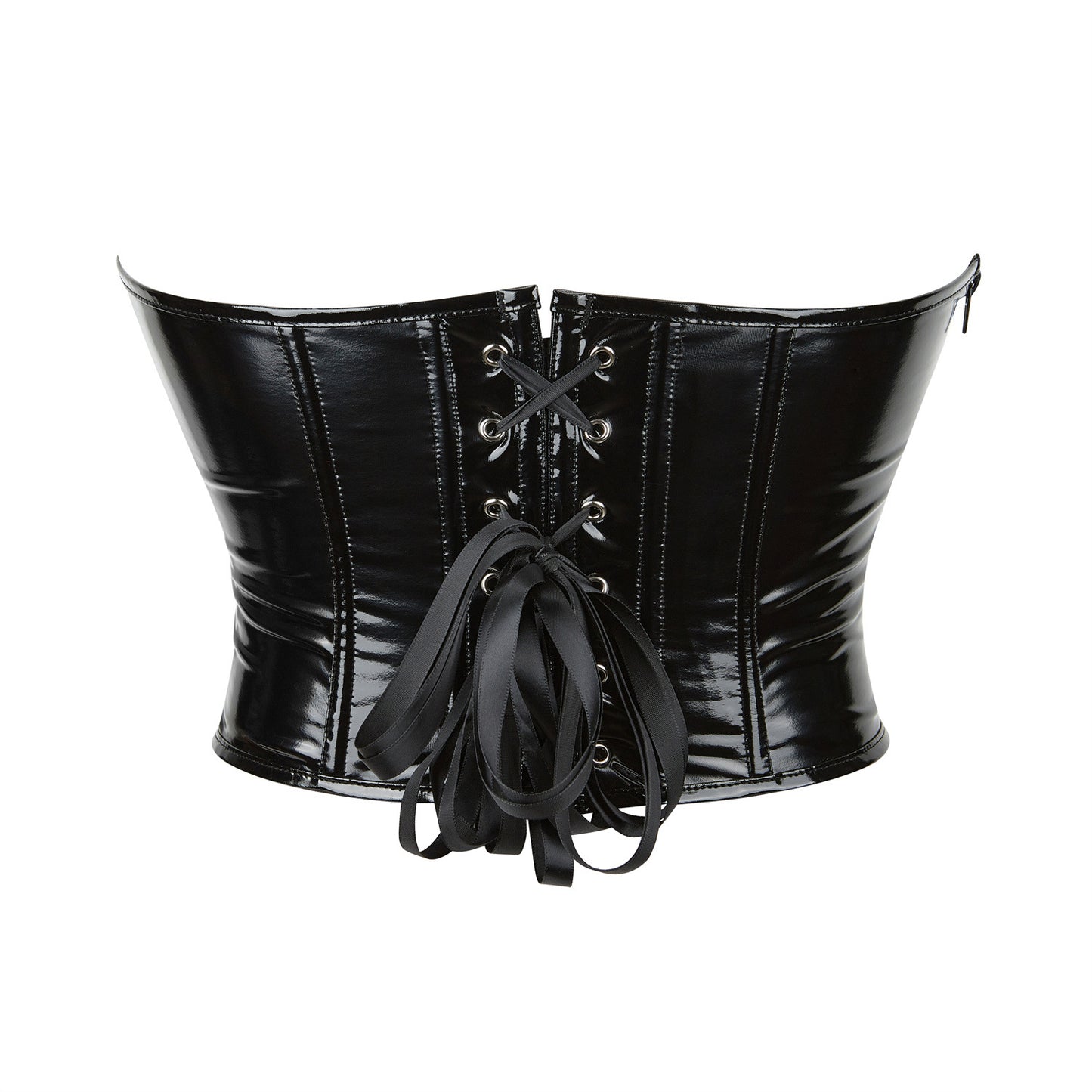 Black Leather Corset With Zipper